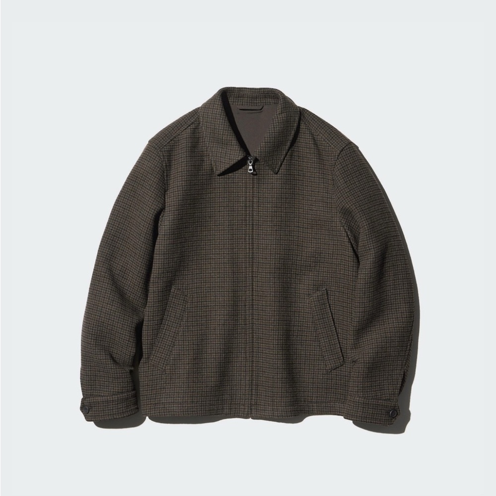 Uniqlo Single Collar Short Jacket Check Plaid S